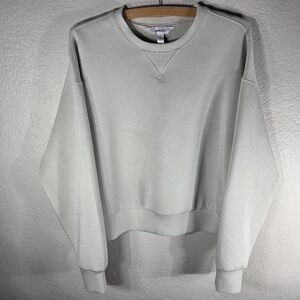 Spanx Air Essentials Beige Crew Neck Pullover Sweatshirt Top Size XS Oversized